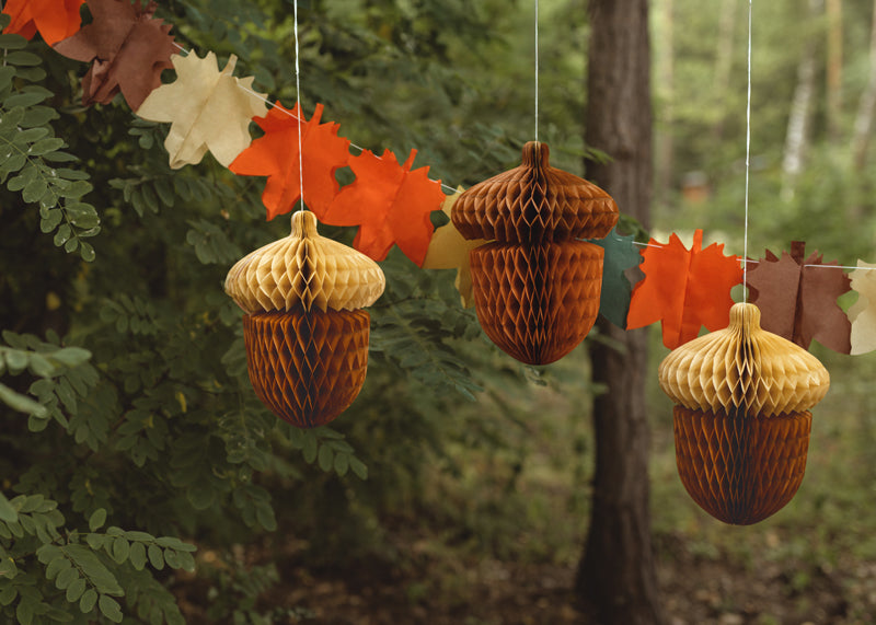 Vibrant Honeycomb Acorns: Set of Two, 27cm Tall - Teminis.lt