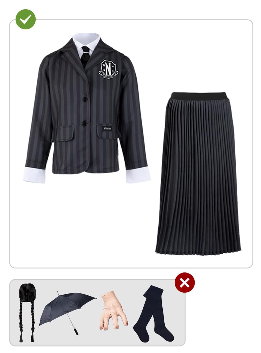 Wednesday Addams uniform costume - Official Netflix - Teminis.lt