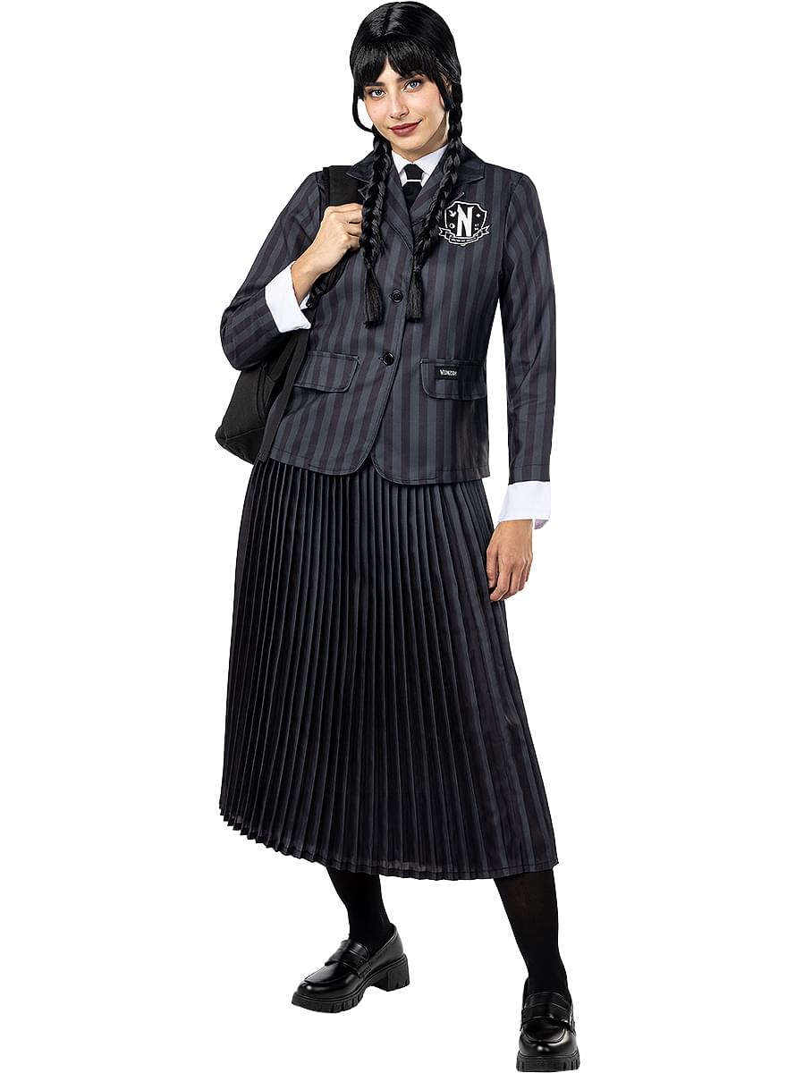 Official Netflix Wednesday Addams Costume Uniform Teminis.lt