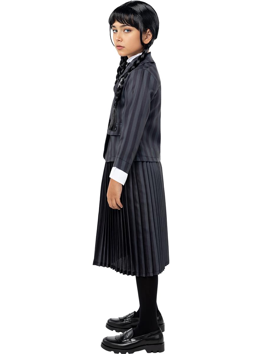 Wednesday Addams Girls Costume – Official Netflix Uniform Dress Teminis.lt