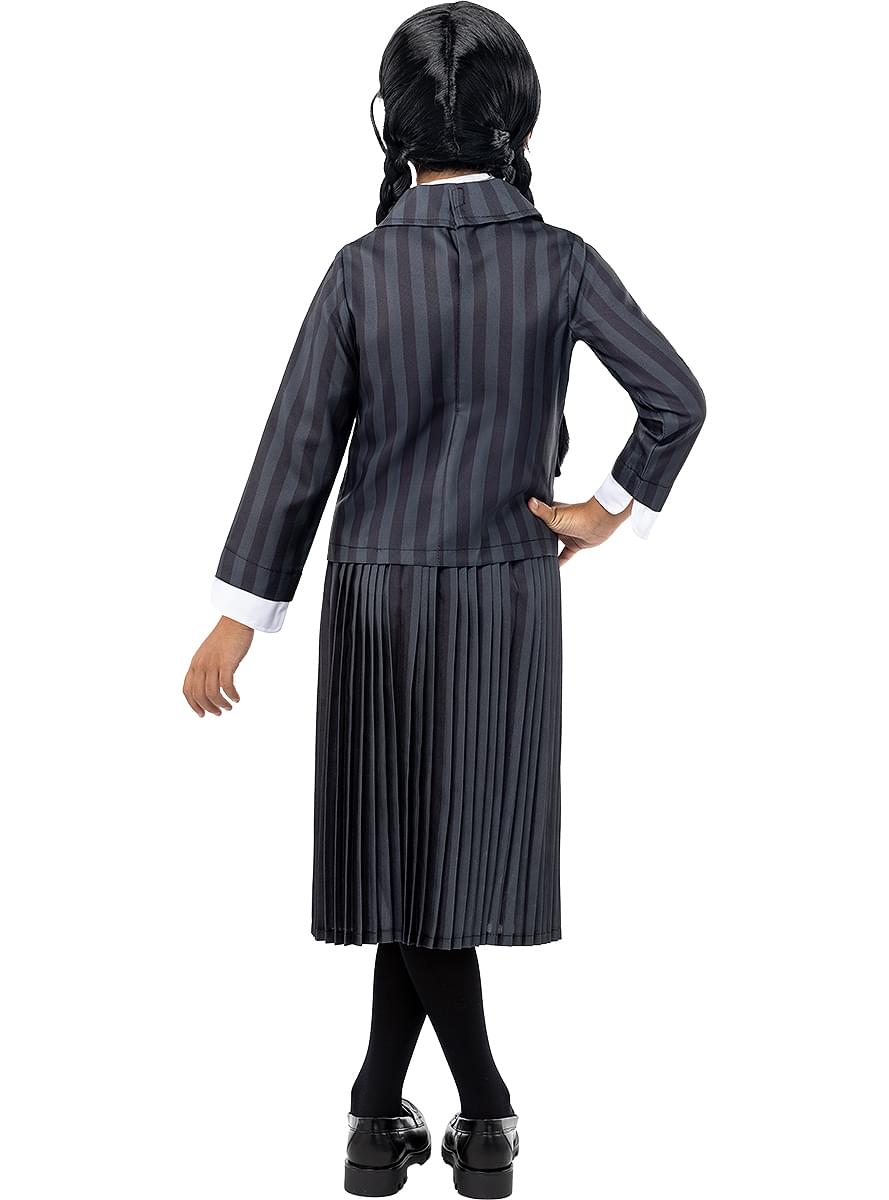Wednesday Addams Girls Costume – Official Netflix Uniform Dress Teminis.lt