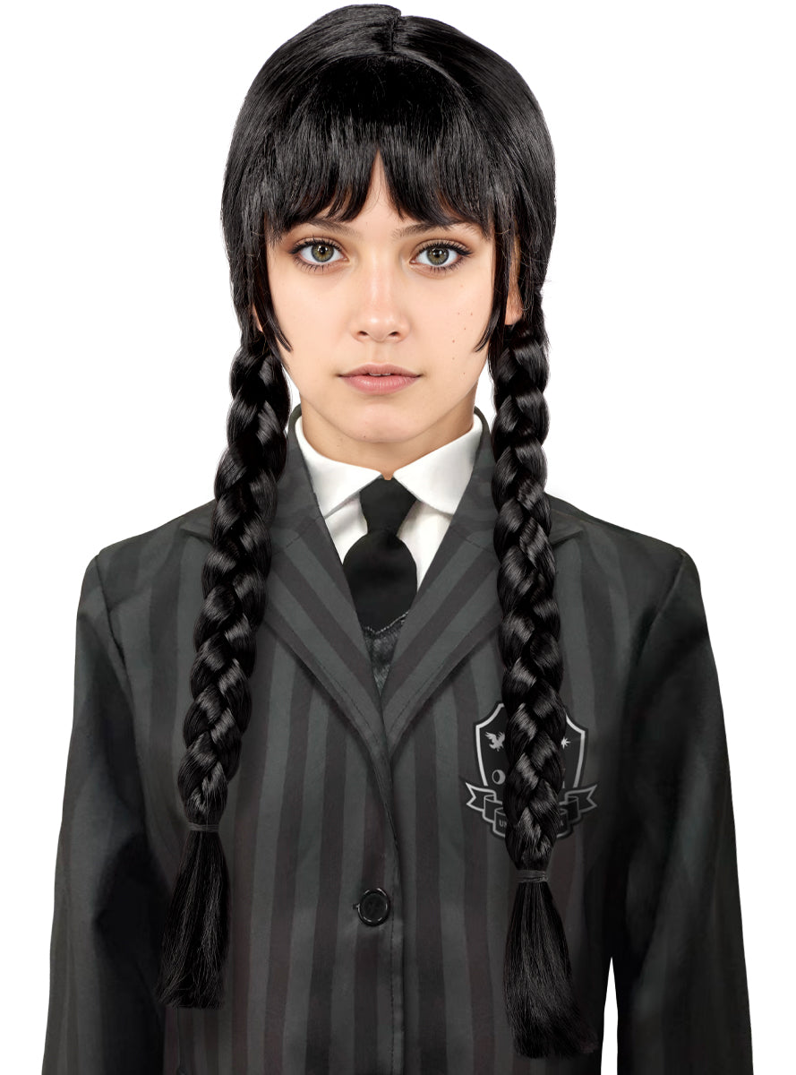 Wednesday wig for girls - Official Netflix - Teminis.lt