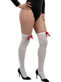 Elegant White Stockings with Bow - Perfect for Any Occasion Teminis.lt