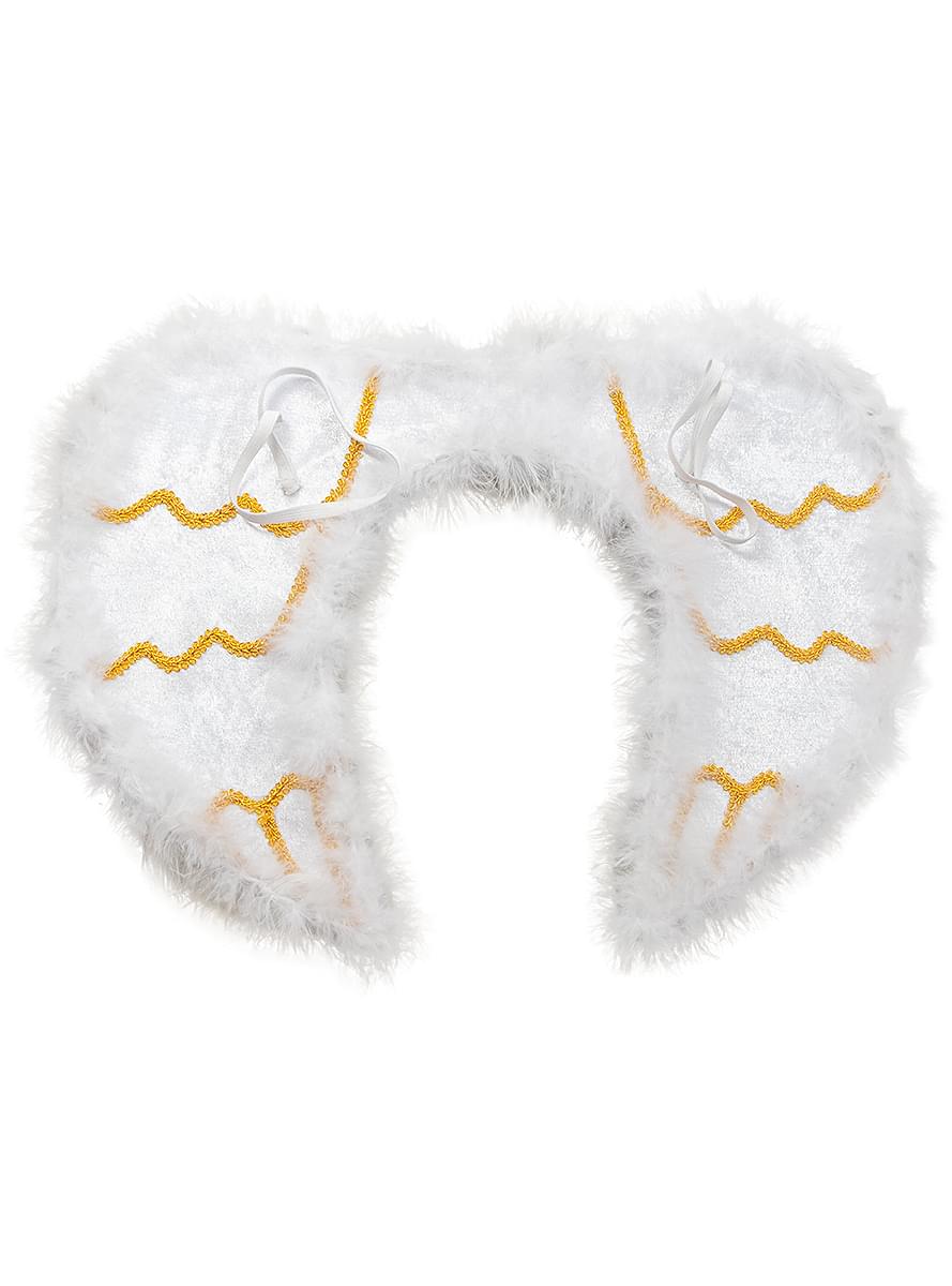 White and Gold Angel Wings for Kids