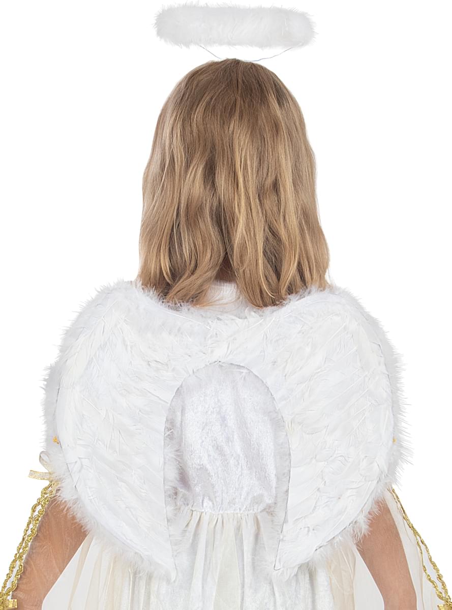 White and Gold Angel Wings for Kids