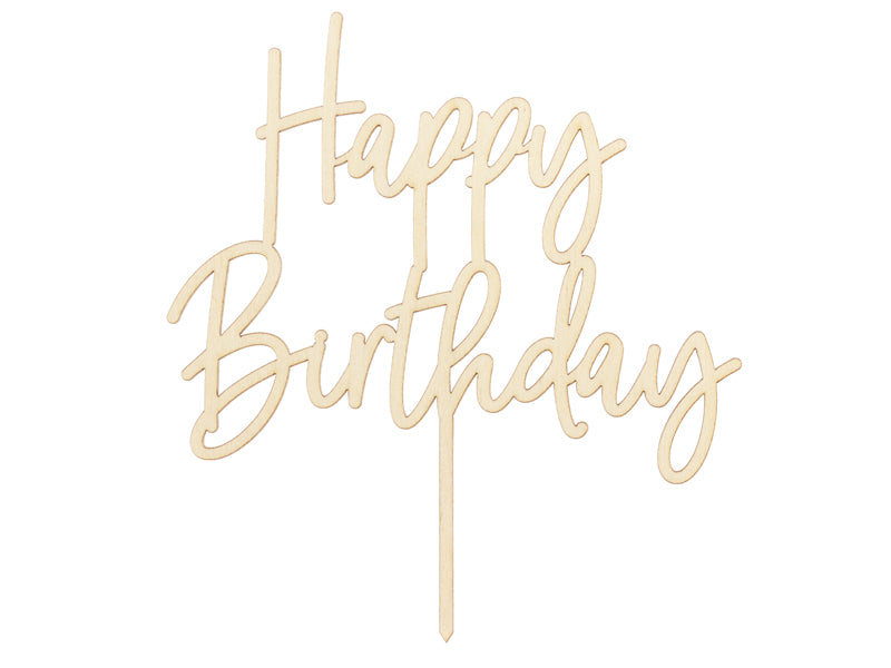 Wooden topper Happy Birthday - Teminis.lt