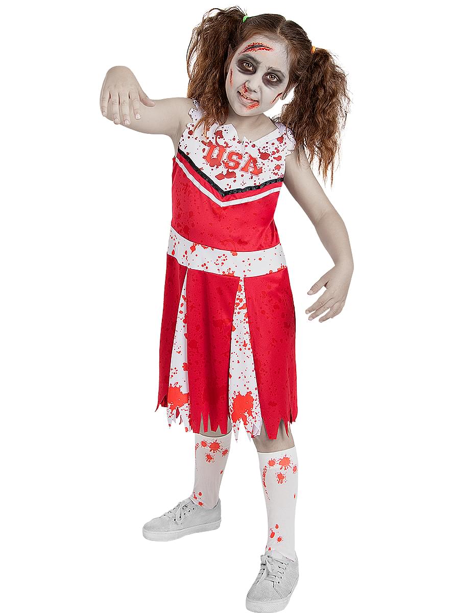 Girls Zombie Cheerleader Costume - Scary Halloween Outfit Teminis.lt