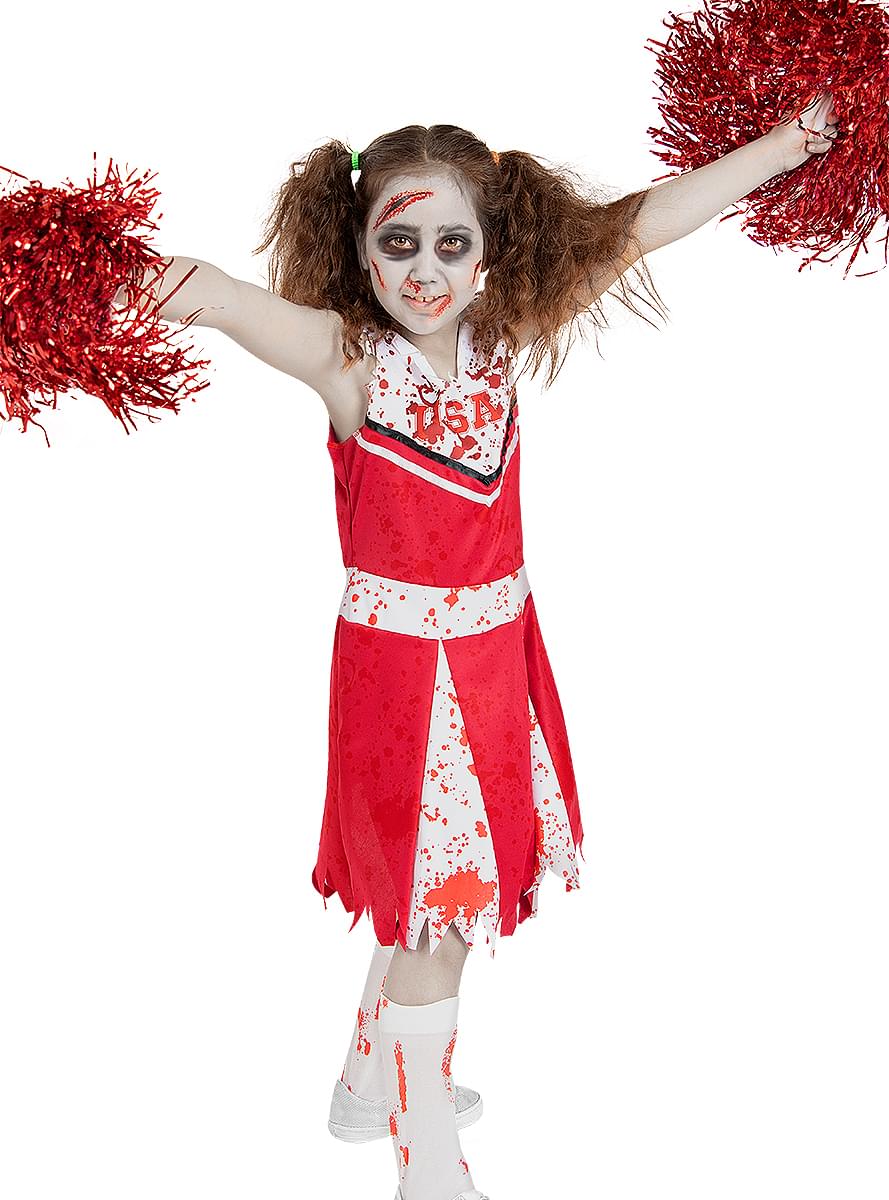 Girls Zombie Cheerleader Costume - Scary Halloween Outfit Teminis.lt