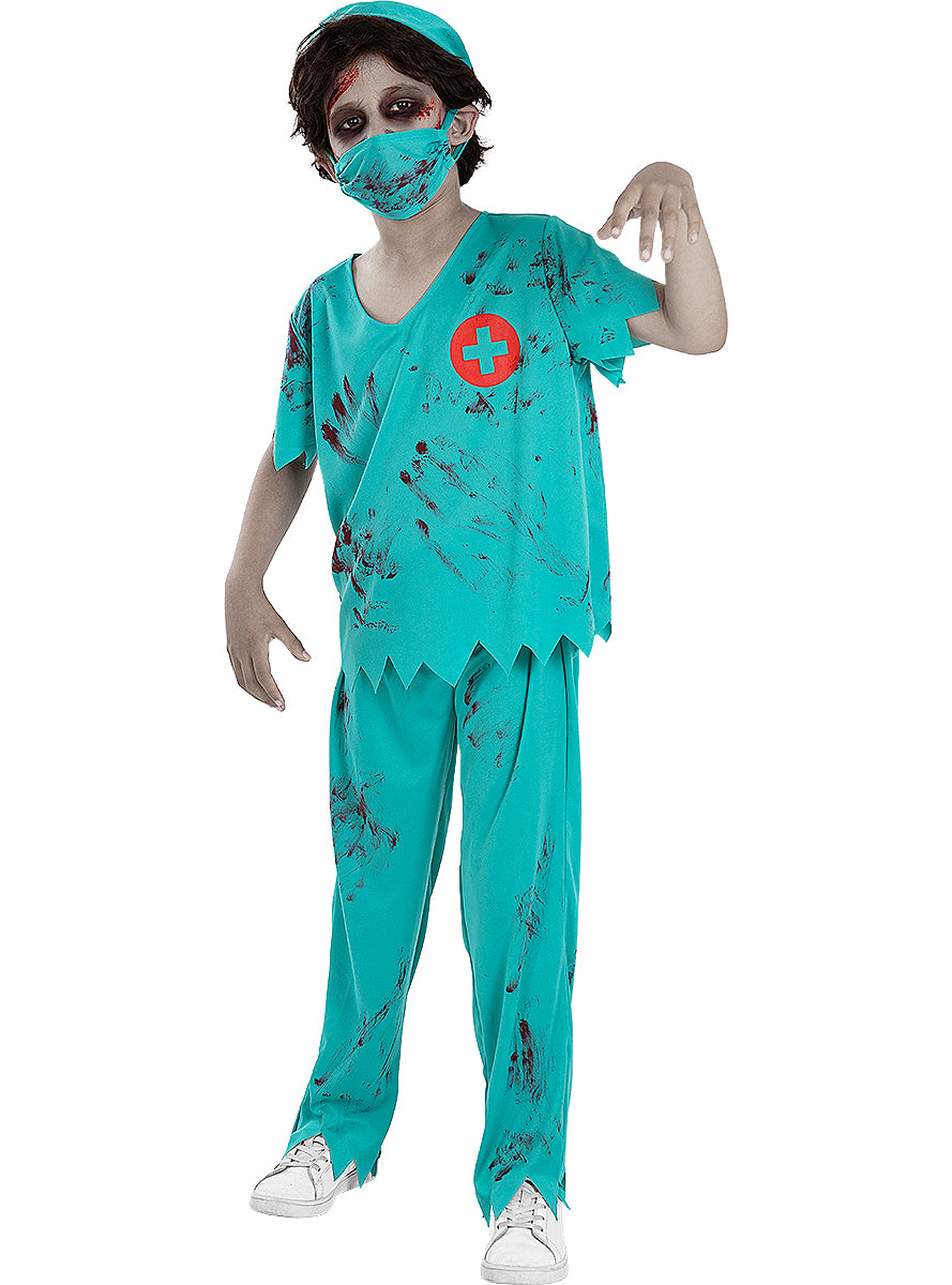 Zombie Doctor Costume for Boys – Scary Kids Halloween Outfit Teminis.lt