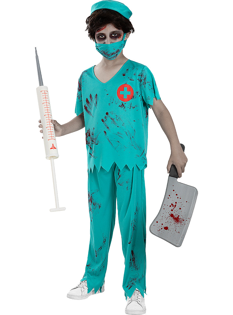 Zombie Doctor Costume for Boys – Scary Kids Halloween Outfit Teminis.lt