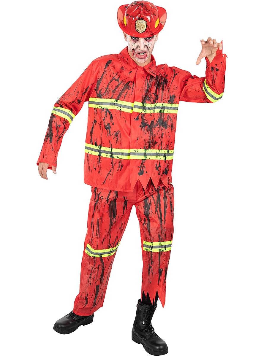 Men’s Zombie Firefighter Costume – Scary Halloween Outfit Teminis.lt