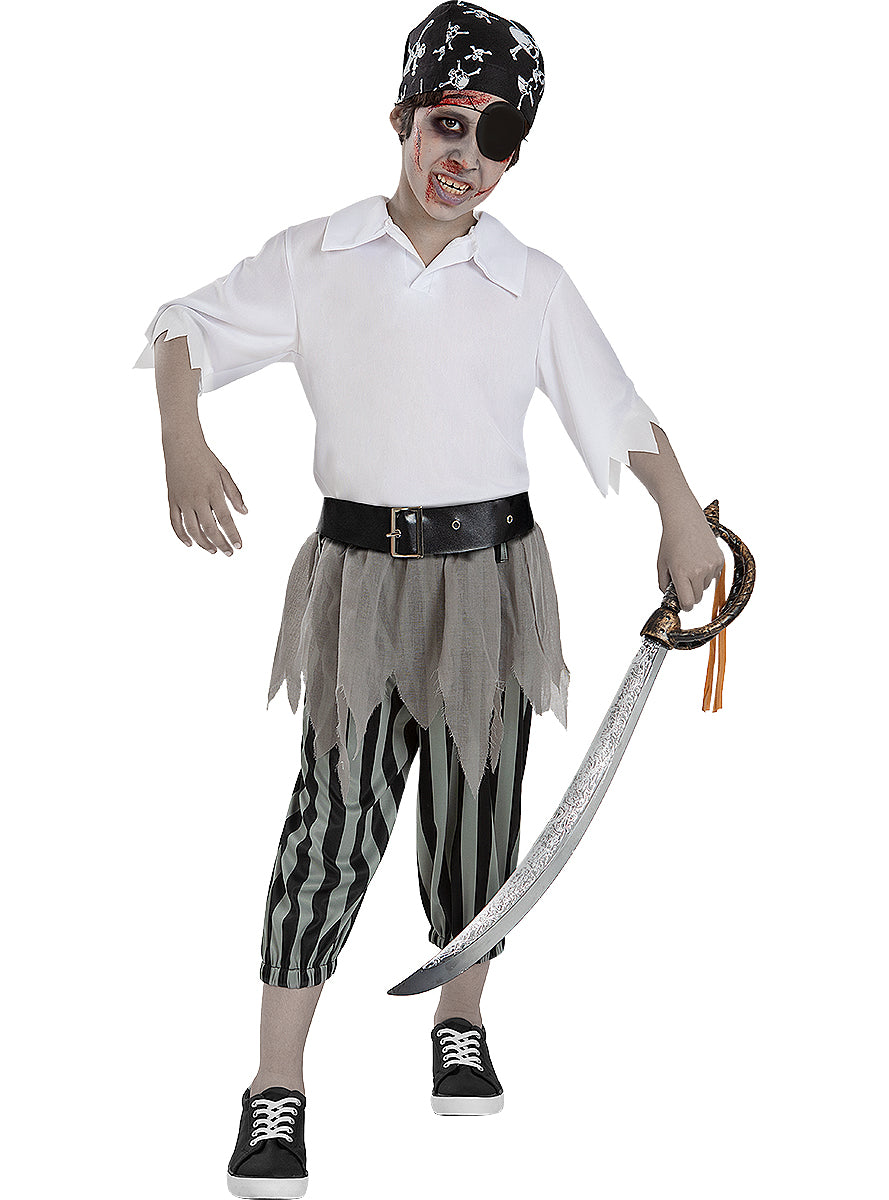 Boys' Zombie Pirate Costume - Spooky Halloween Outfit Teminis.lt