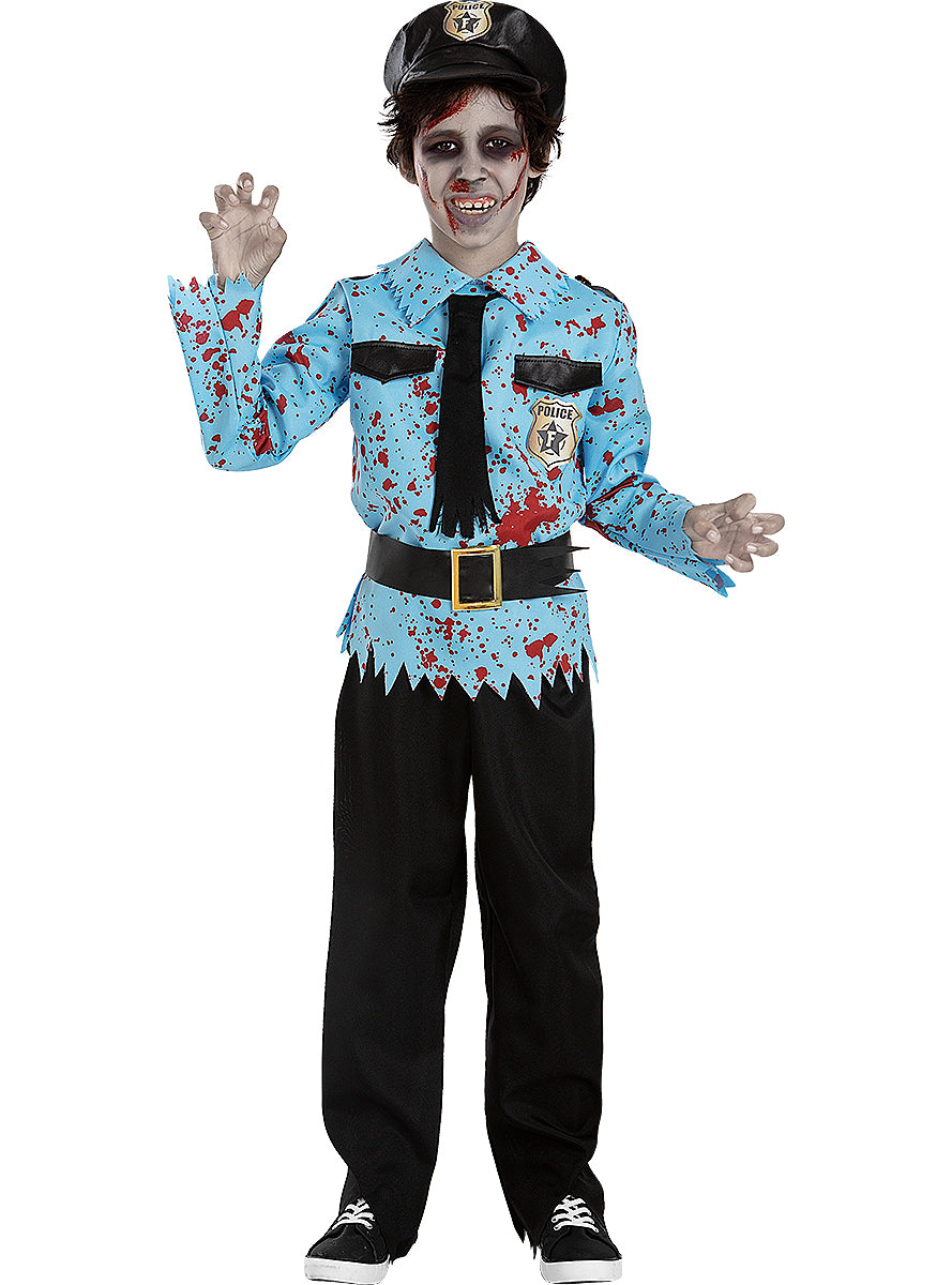 Boys Zombie Police Officer Costume – Scary Halloween Outfit Teminis.lt