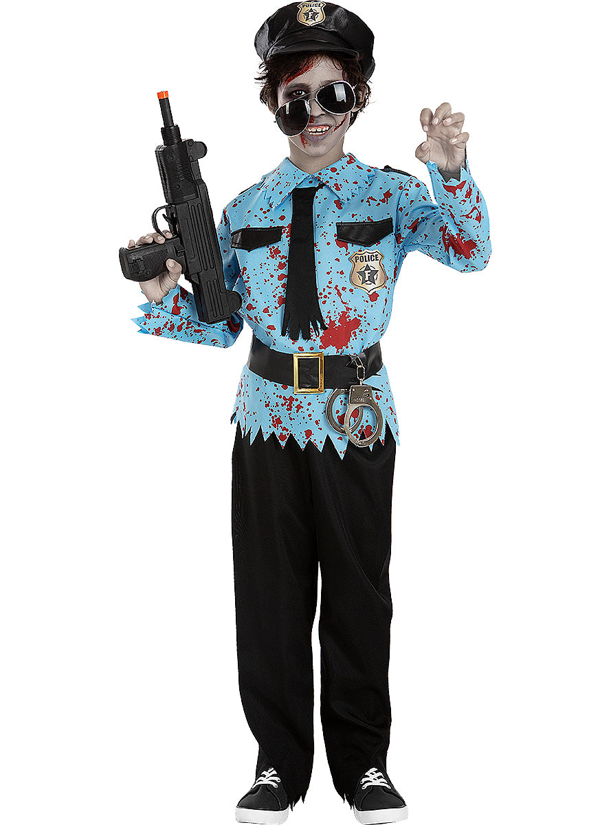 Boys Zombie Police Officer Costume – Scary Halloween Outfit Teminis.lt