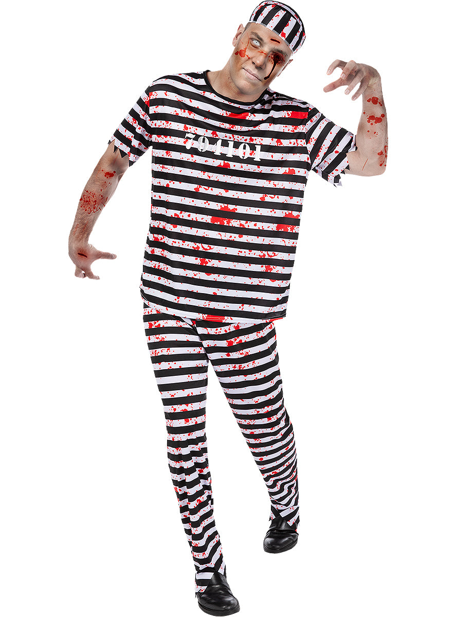 Men's Zombie Prisoner Costume - Scary Halloween Outfit Teminis.lt