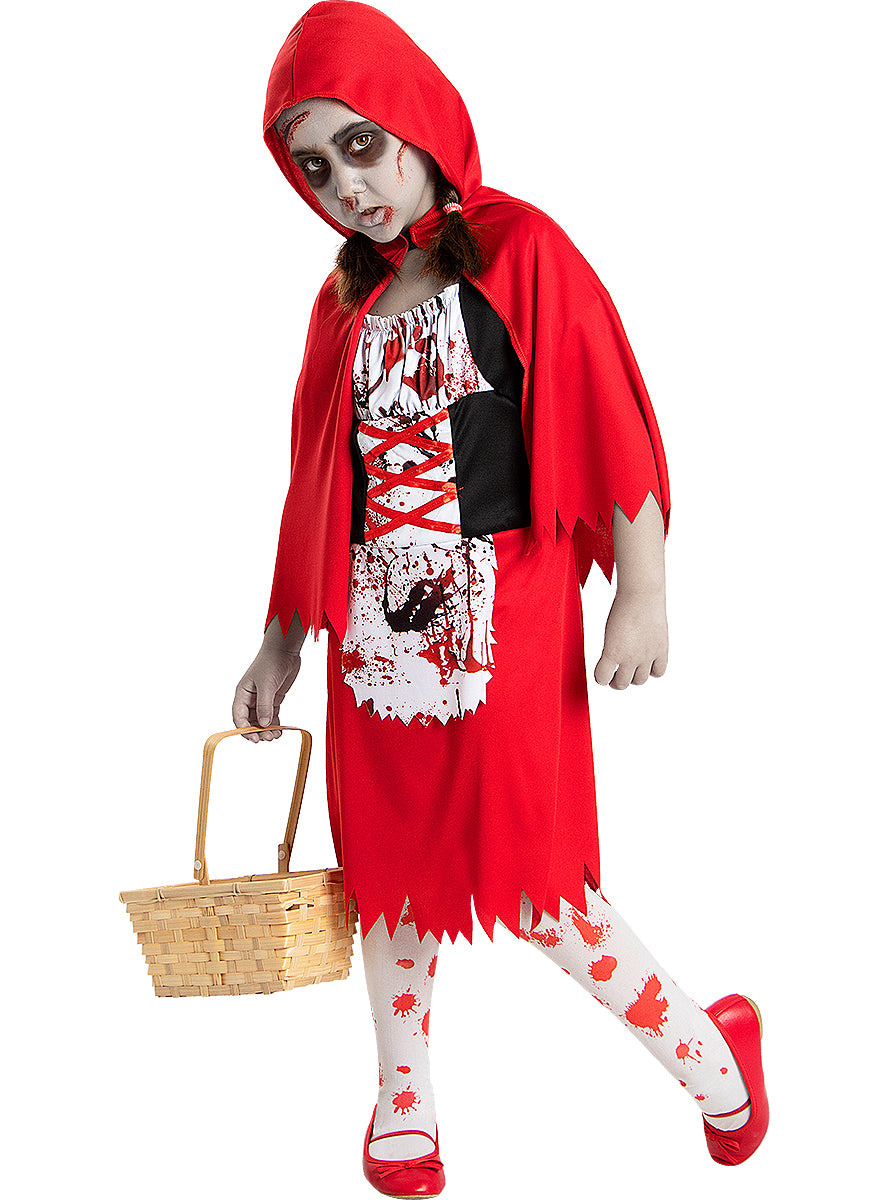 Zombie Red Riding Hood Costume for Girls - Scary Halloween Outfit Teminis.lt