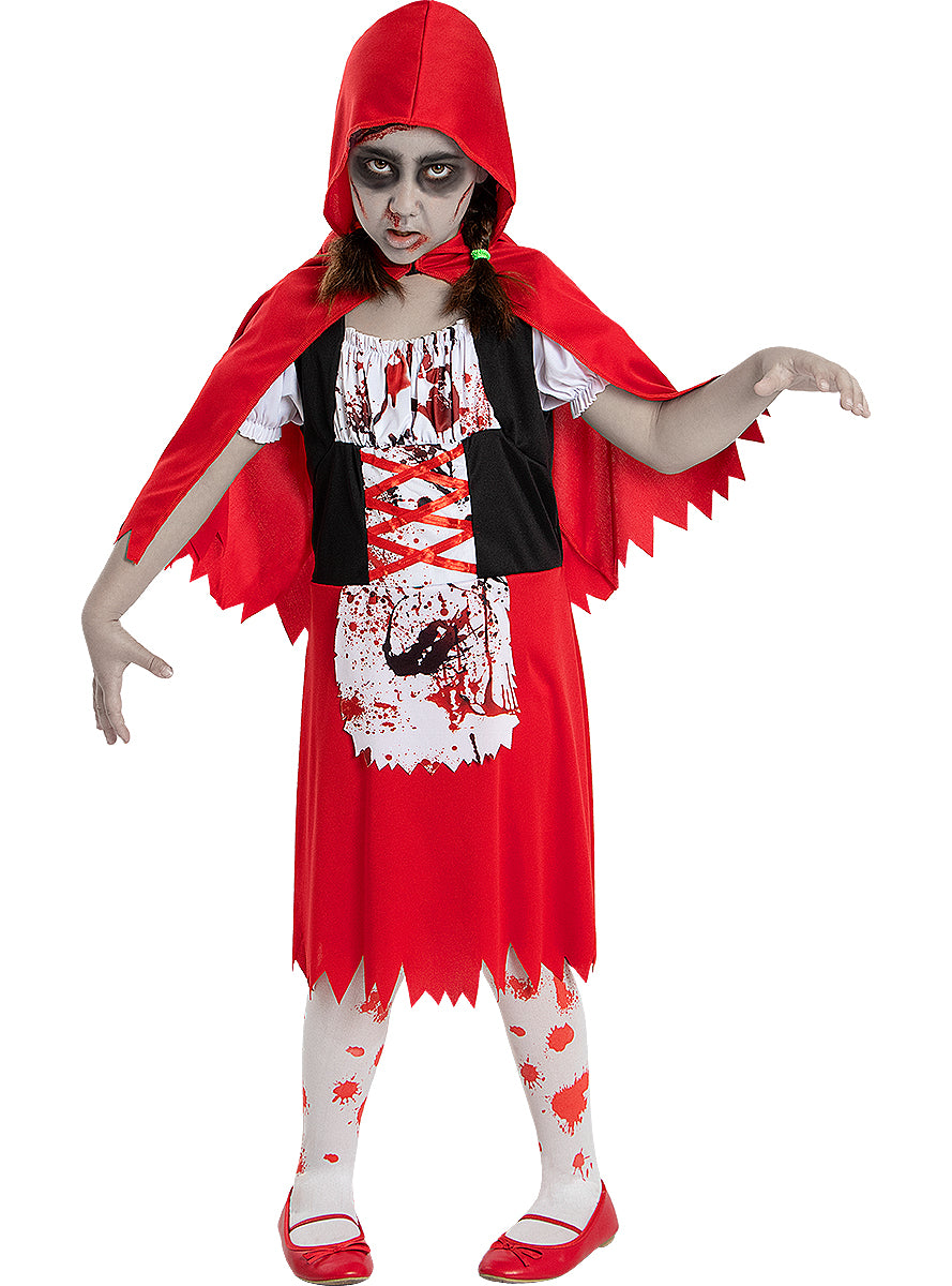 Zombie Red Riding Hood Costume for Girls - Scary Halloween Outfit Teminis.lt