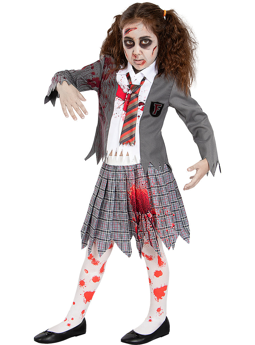 Zombie Student Costume for Kids – Scary School Uniform Outfit Teminis.lt
