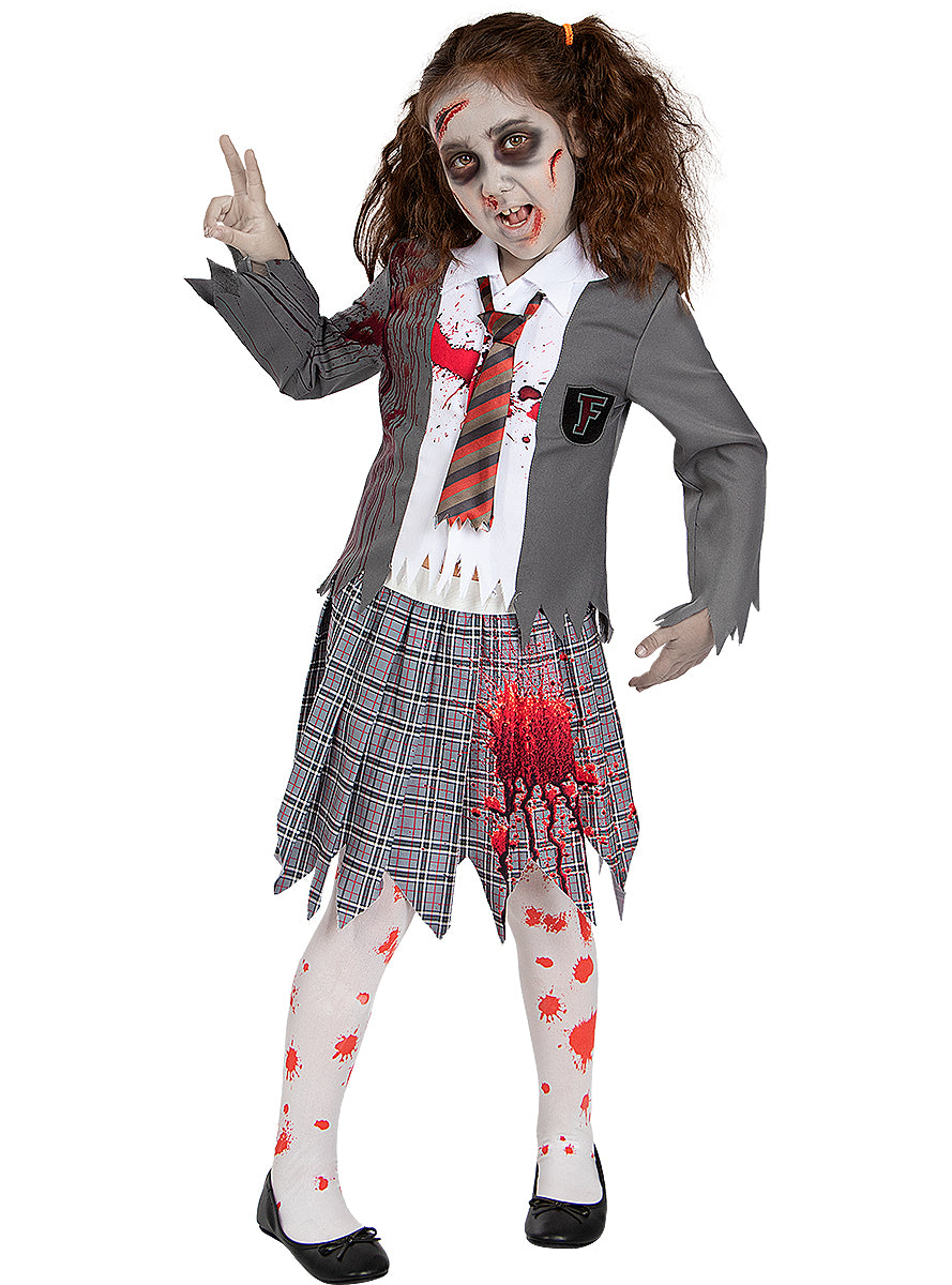 Zombie Student Costume for Kids – Scary School Uniform Outfit Teminis.lt