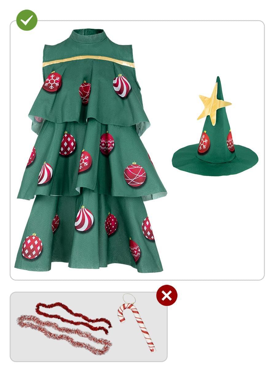 Karnavaliniai kostiumai, teminių vakarėlių apranga Christmas Tree Costume for Girls - Teminis.lt #karnavaliniai kostiumai #teminiai vakareliai