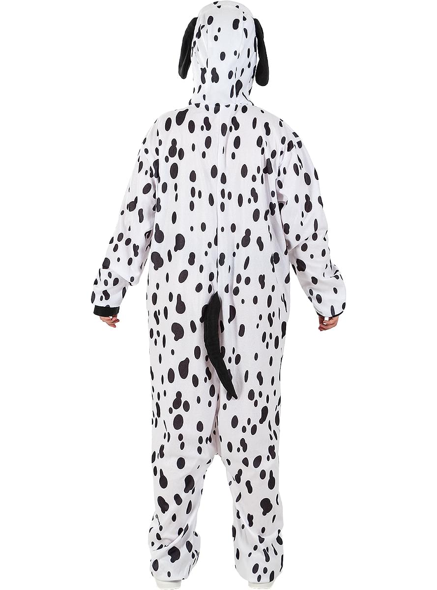 Dalmatian Onesie Costume for Adults - Fleece Jumpsuit with Hood