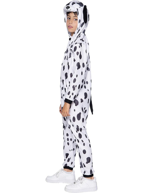 Dalmatian Onesie Costume for Kids with Hood, Ears & Tail - Spotted