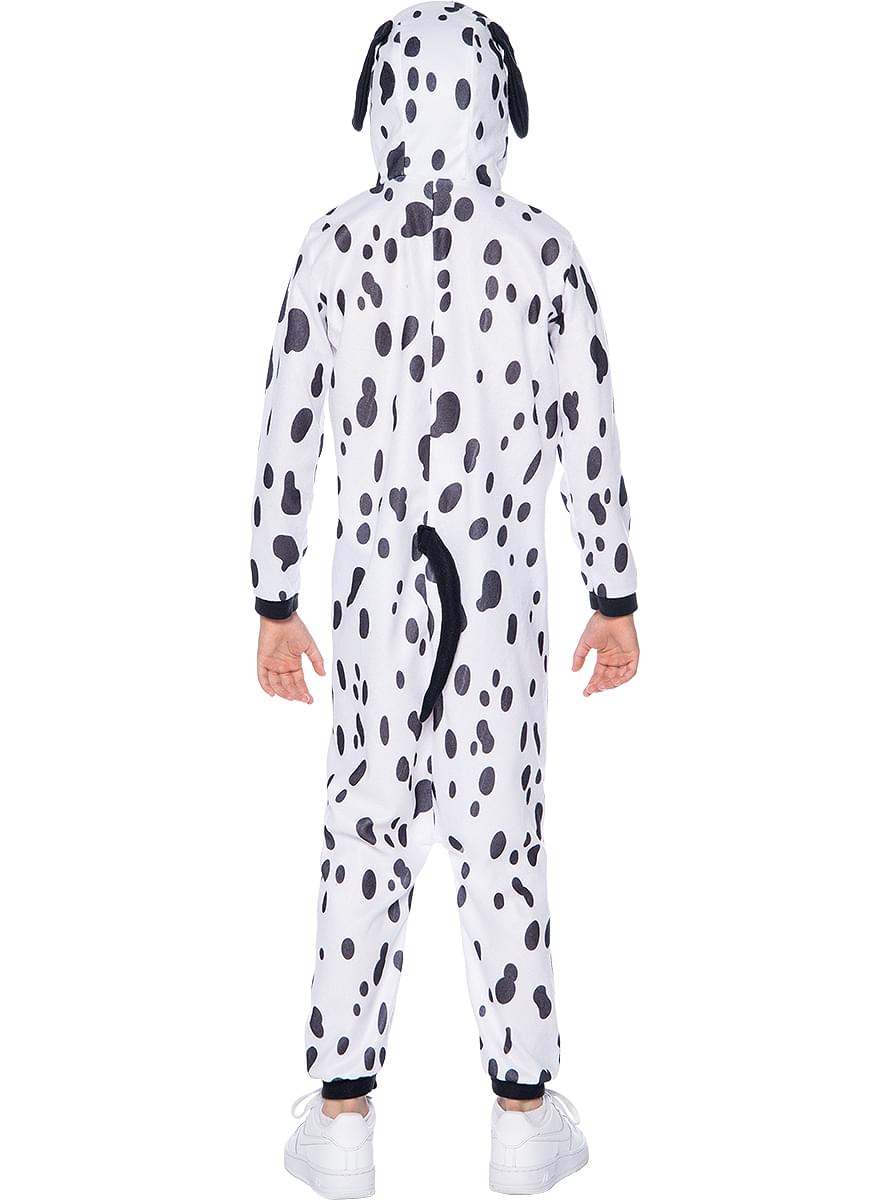 Dalmatian Onesie Costume for Kids with Hood, Ears & Tail - Spotted