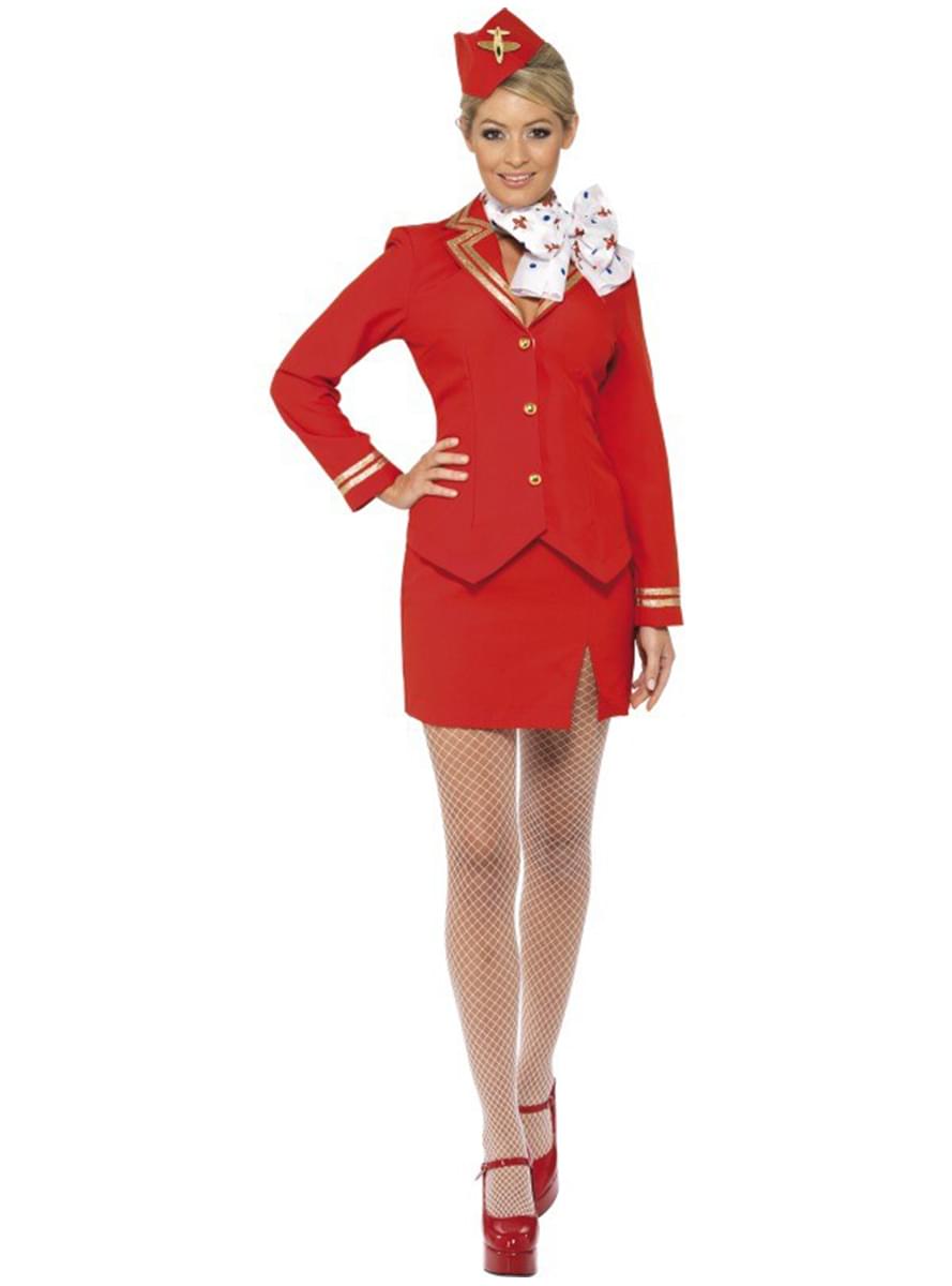 Karnavaliniai kostiumai, teminių vakarėlių apranga Red Air Hostess Costume for Women - Teminis.lt #karnavaliniai kostiumai #teminiai vakareliai