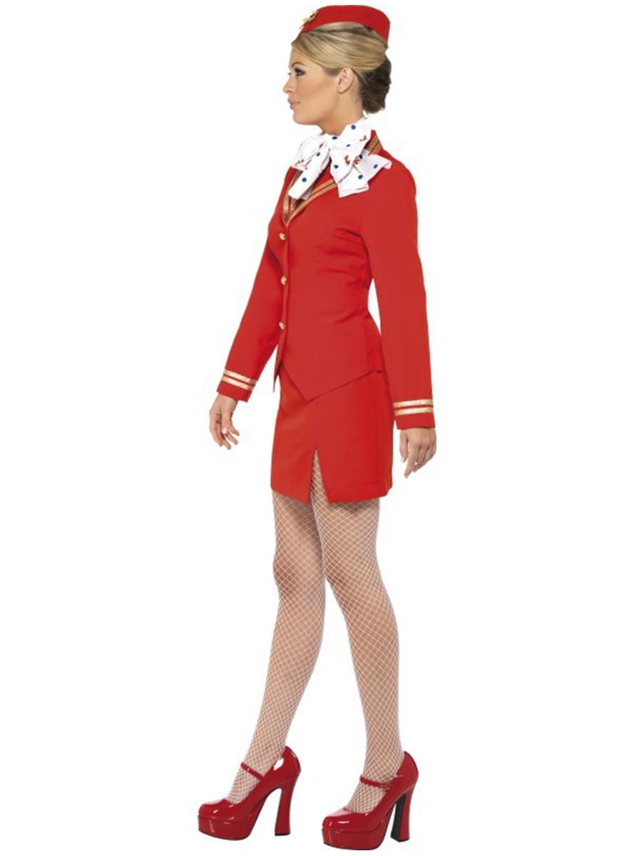 Karnavaliniai kostiumai, teminių vakarėlių apranga Red Air Hostess Costume for Women - Teminis.lt #karnavaliniai kostiumai #teminiai vakareliai