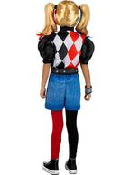 Harley Quinn kostiumas su šortais mergaitėms iš nugaros