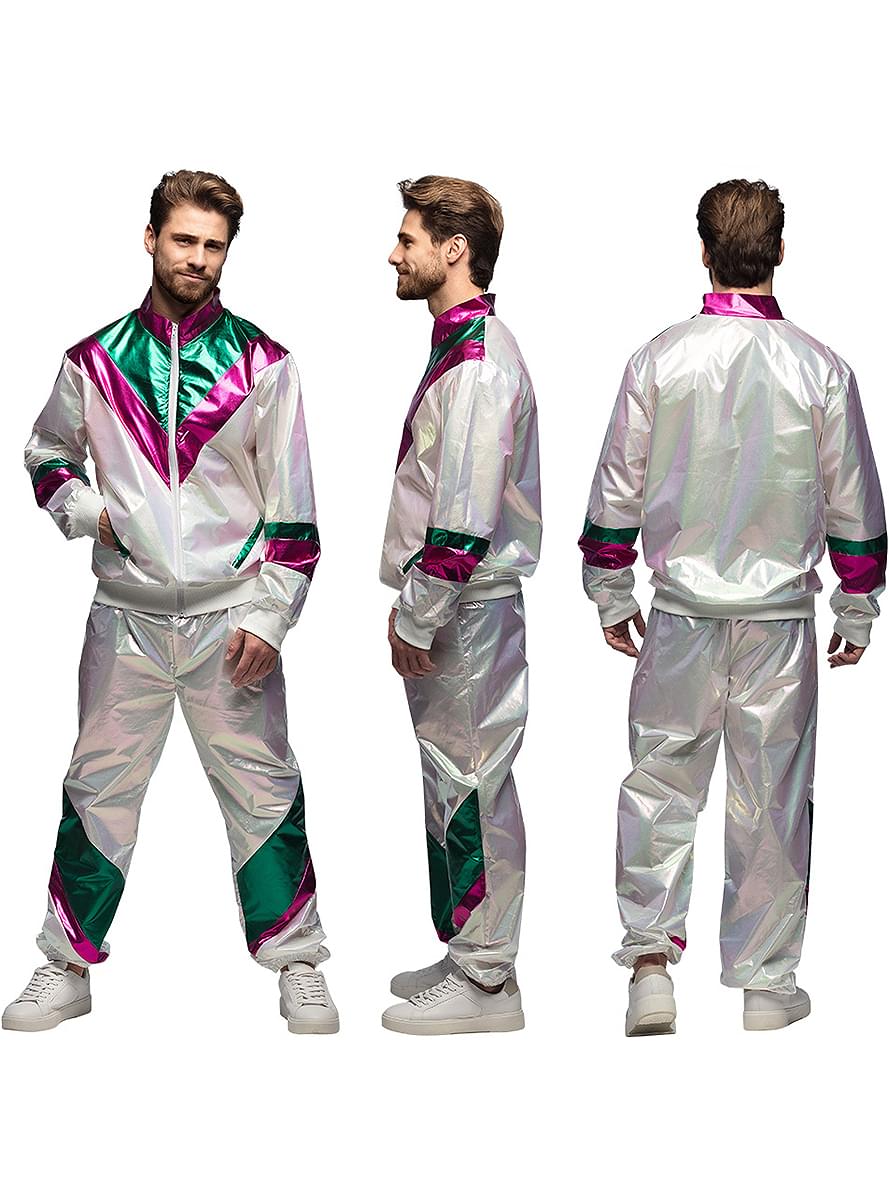 Holografinis 80-ųjų sportinis kostiumas vyrams