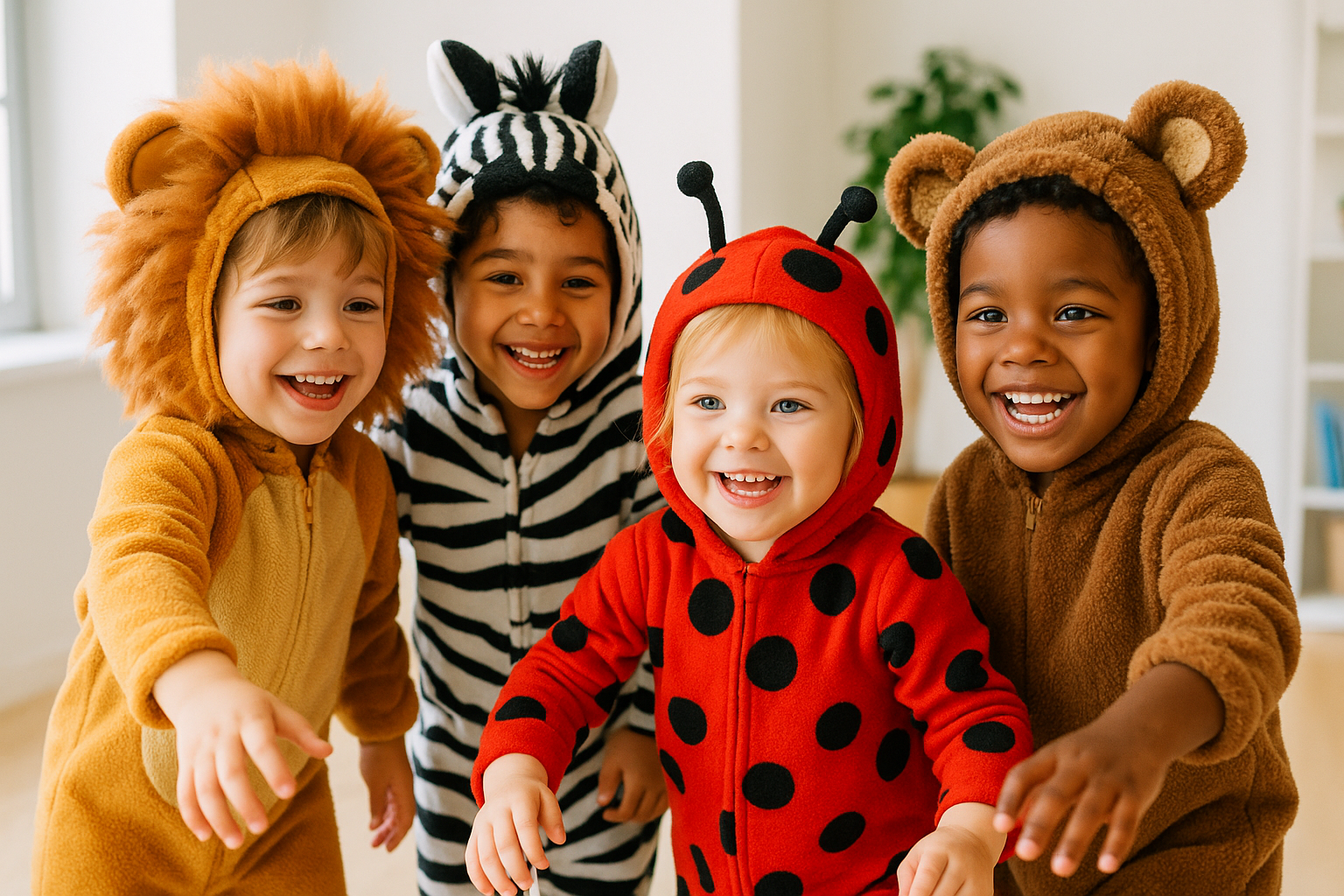 kids wearing animal costumes