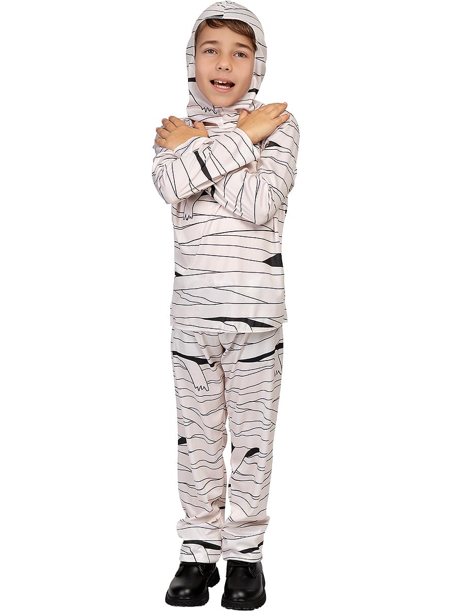 Mummy Costume for Kids with Bandages - Shirt, Pants & Hood