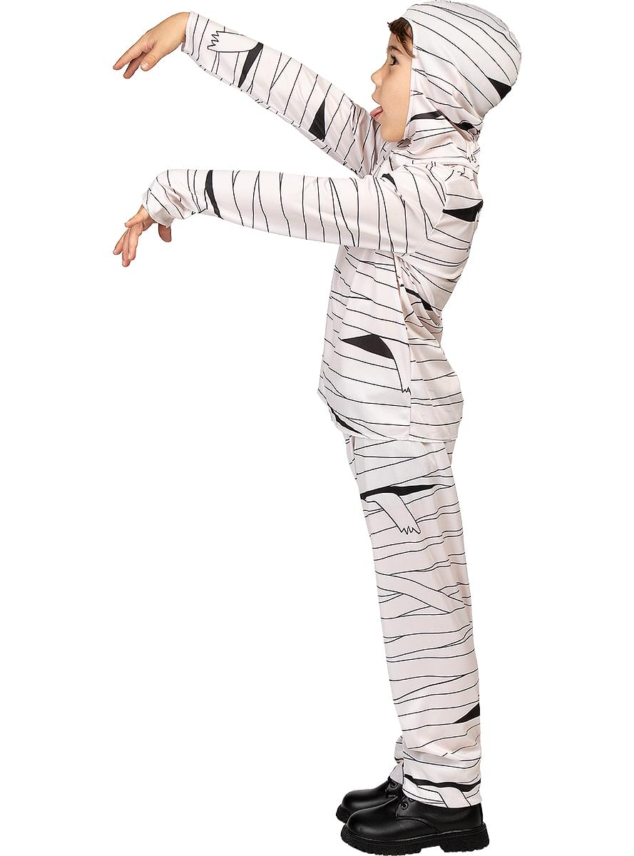 Mummy Costume for Kids with Bandages - Shirt, Pants & Hood