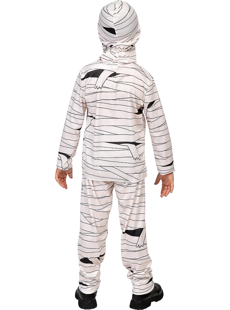 Mummy Costume for Kids with Bandages - Shirt, Pants & Hood