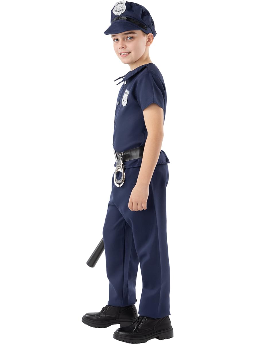 Police Costume for Kids - Officer Uniform with Hat and Belt