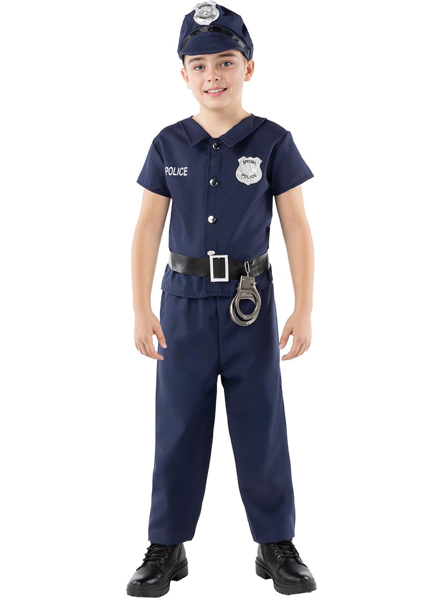 Police Costume for Kids - Officer Uniform with Hat and Belt