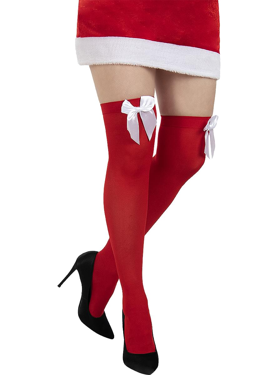 Karnavaliniai kostiumai, teminių vakarėlių apranga Red Stockings with Bow - Teminis.lt #karnavaliniai kostiumai #teminiai vakareliai