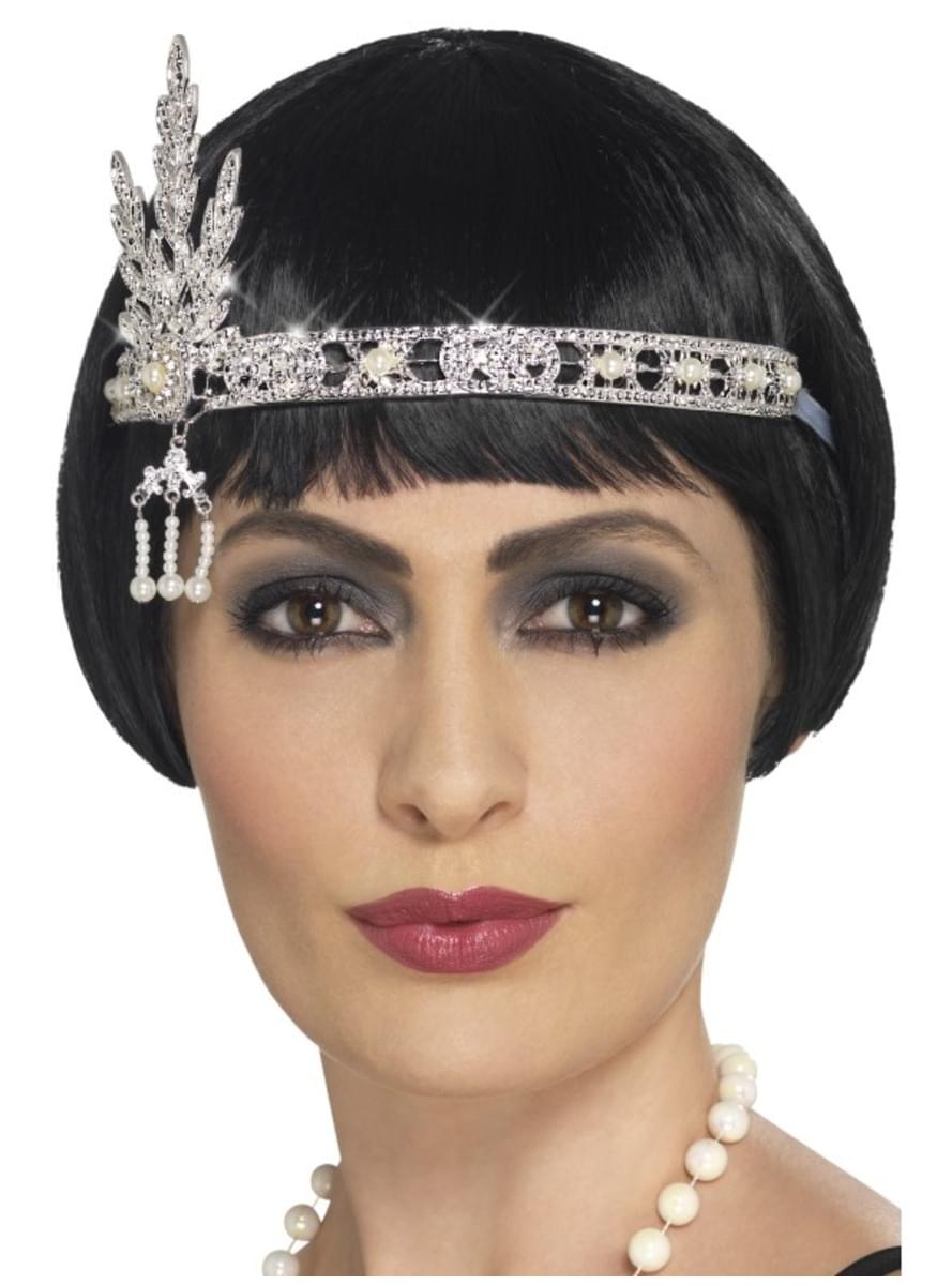 Silver 20's hair ribbon for women - Teminis.lt