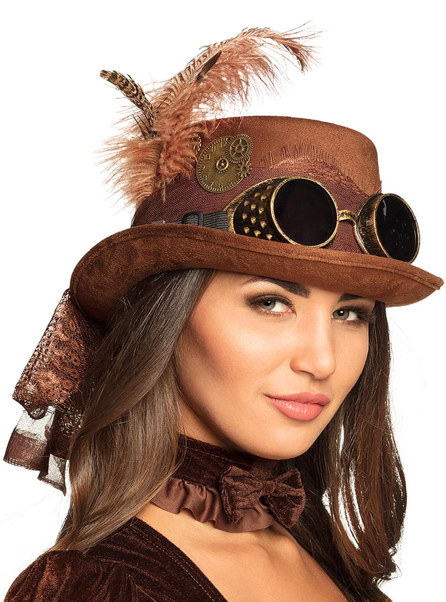 Karnavaliniai kostiumai, teminių vakarėlių apranga Steampunk Hat with Veil for women - Teminis.lt #karnavaliniai kostiumai #teminiai vakareliai