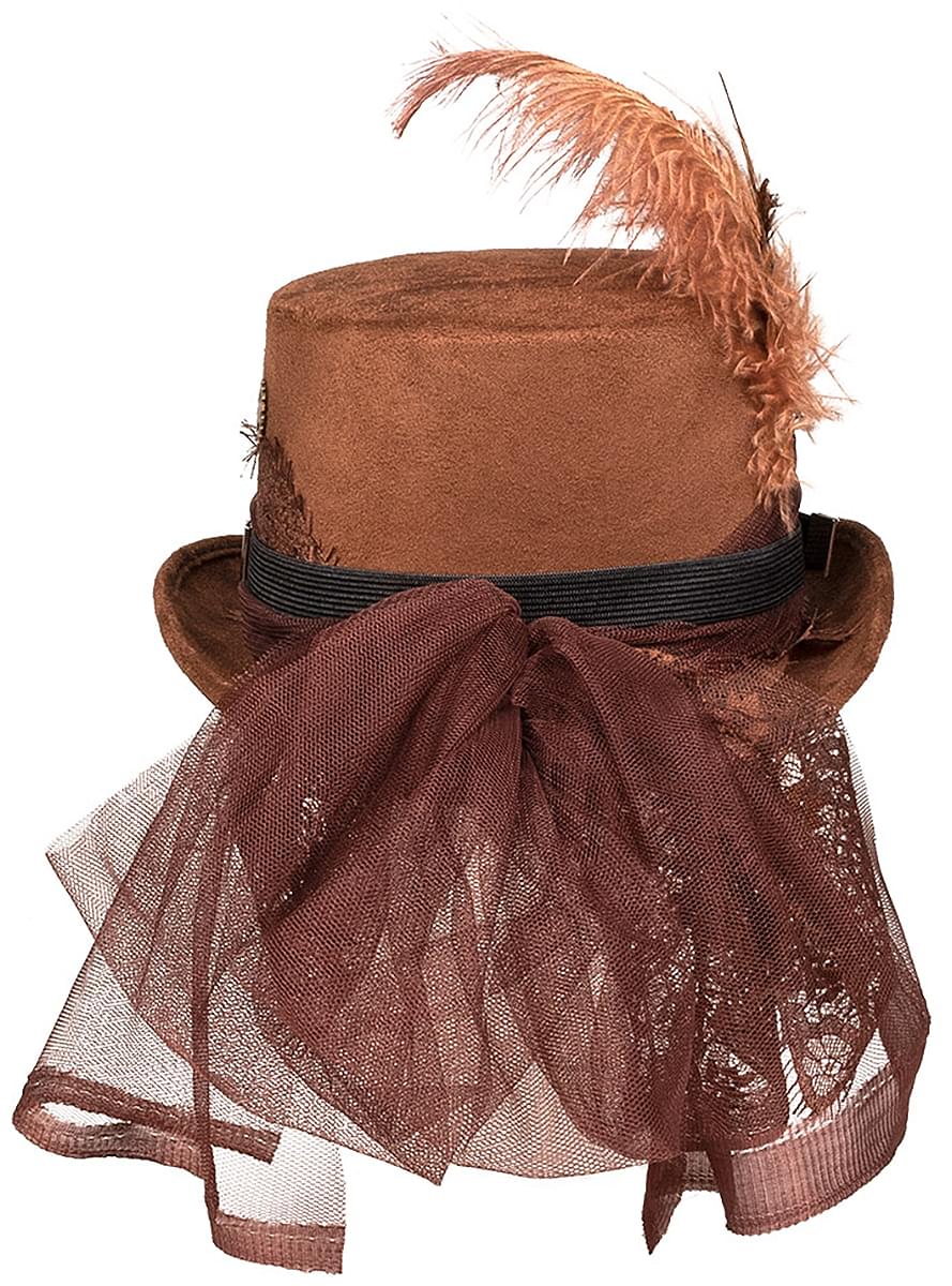Karnavaliniai kostiumai, teminių vakarėlių apranga Steampunk Hat with Veil for women - Teminis.lt #karnavaliniai kostiumai #teminiai vakareliai