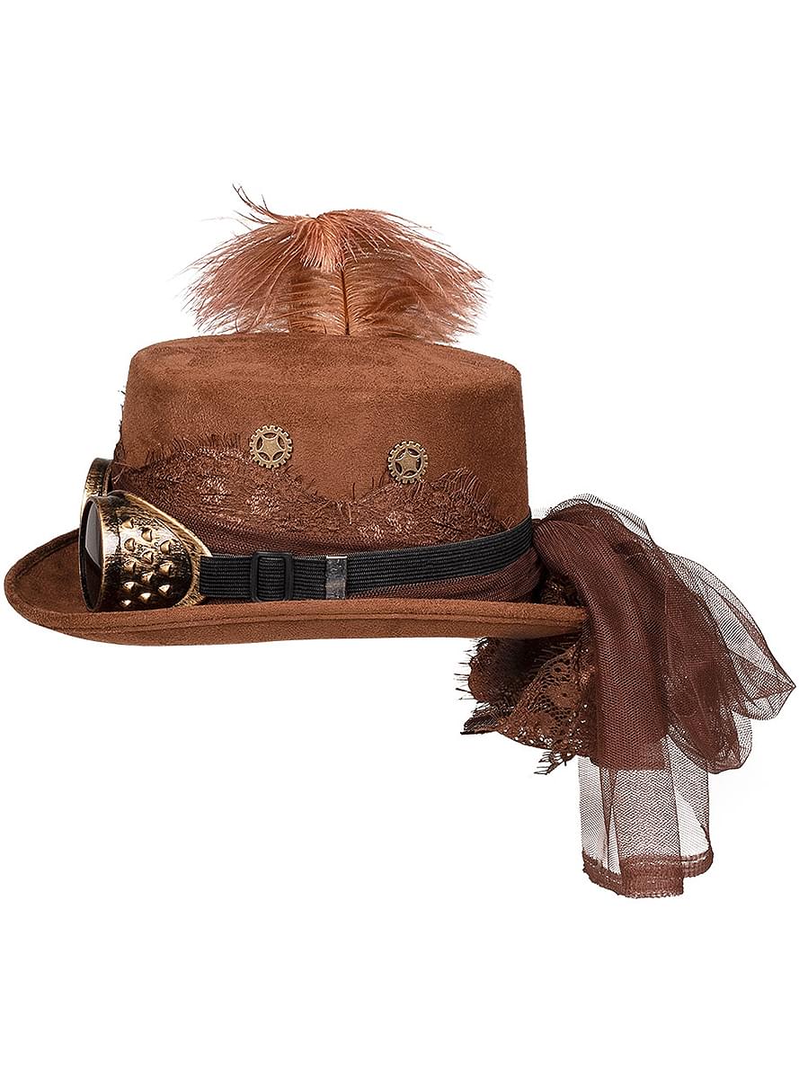 Karnavaliniai kostiumai, teminių vakarėlių apranga Steampunk Hat with Veil for women - Teminis.lt #karnavaliniai kostiumai #teminiai vakareliai