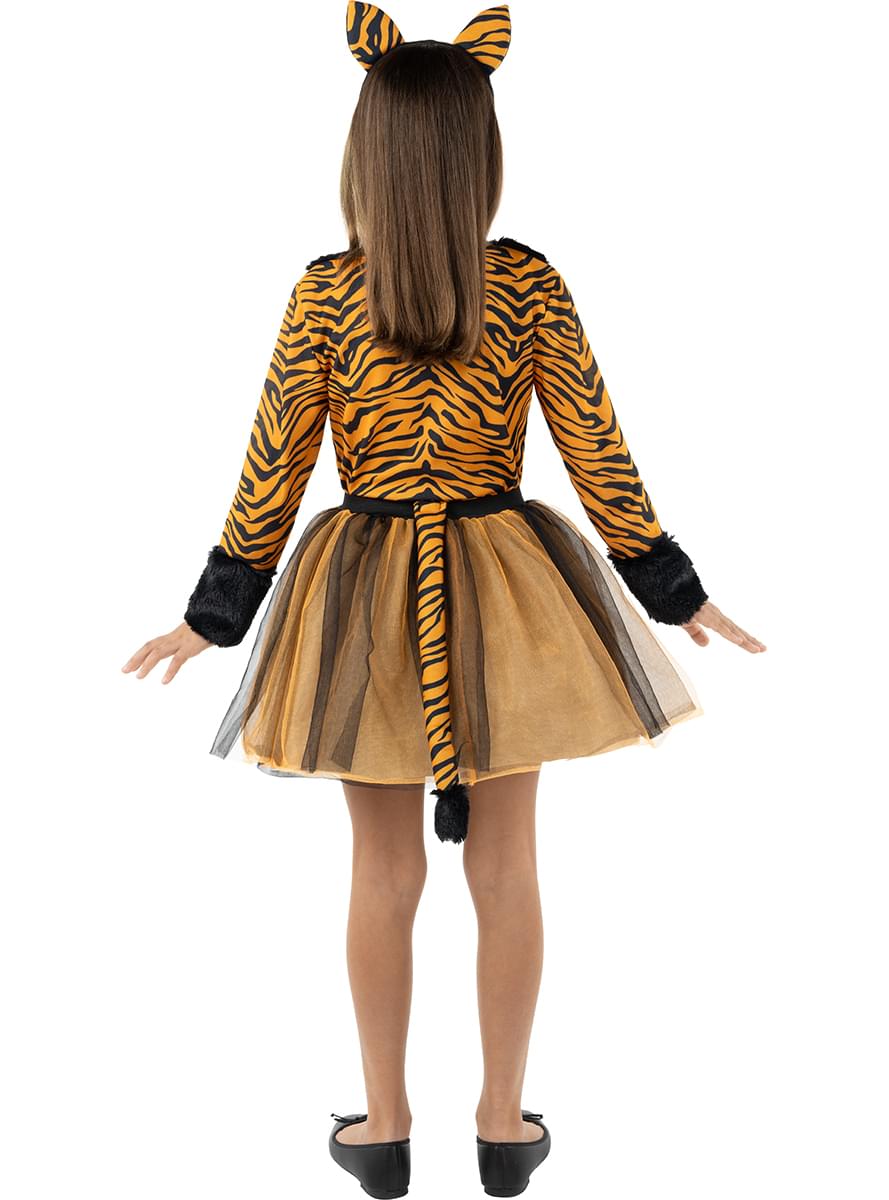 Premium Tiger Costume for Girl with Tulle Skirt & Ears