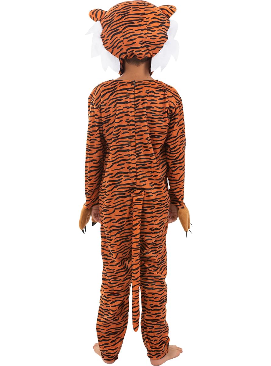 Tiger Costume for Kids with Tail & Headpiece - Jumpsuit
