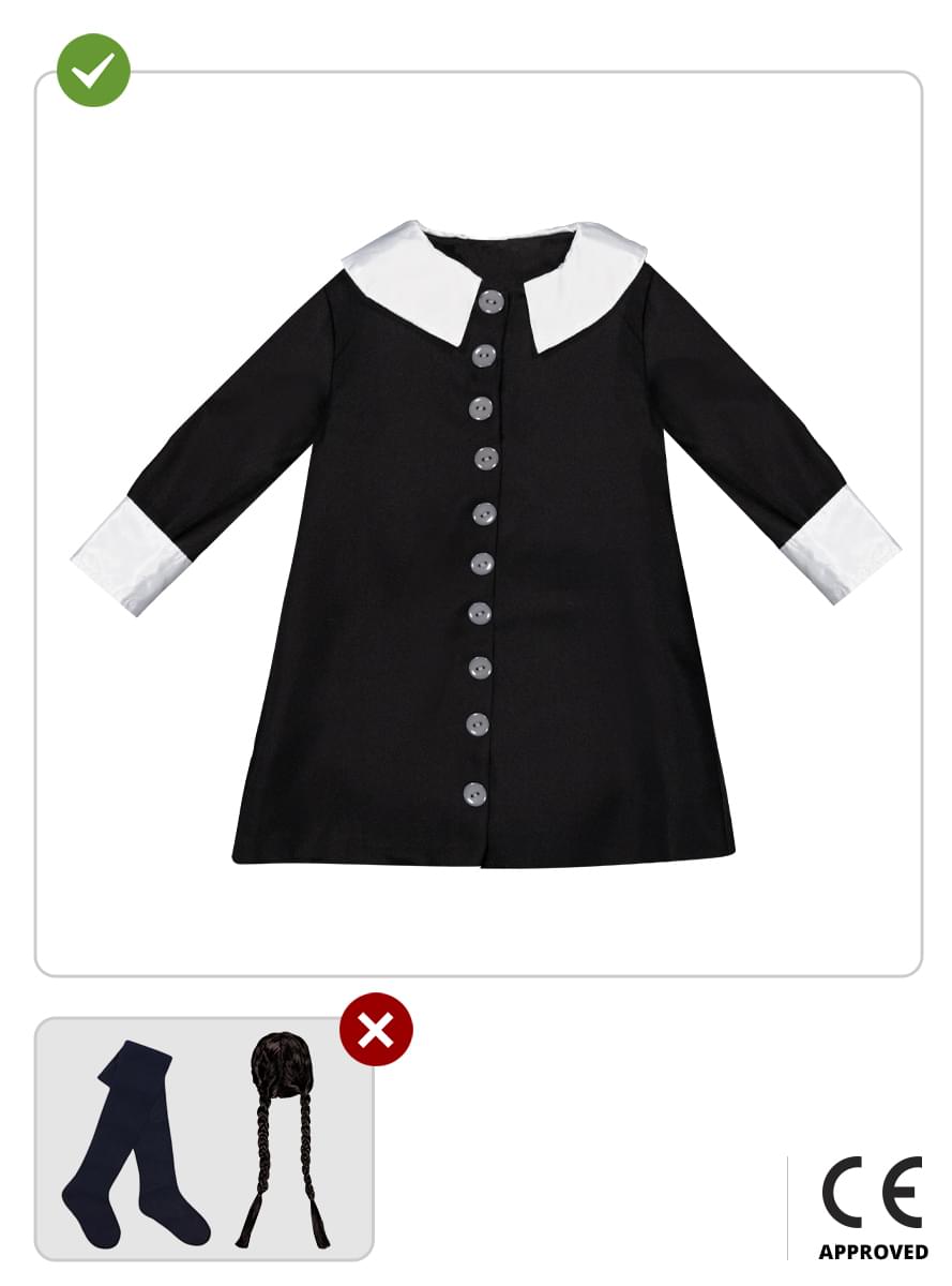 Wednesday Addams Costume for Girls - Official Addams Family Dress
