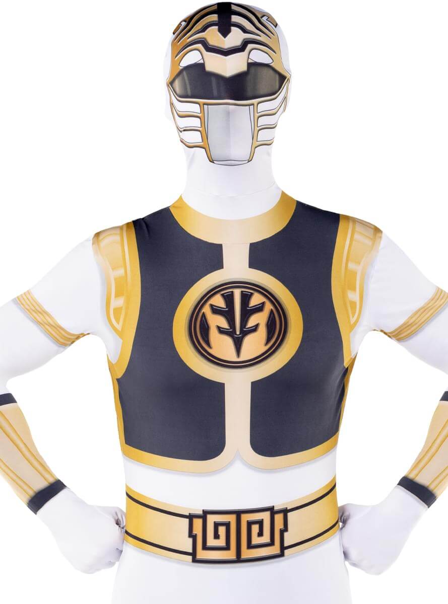 White Power Ranger Costume – Second Skin Bodysuit Unisex