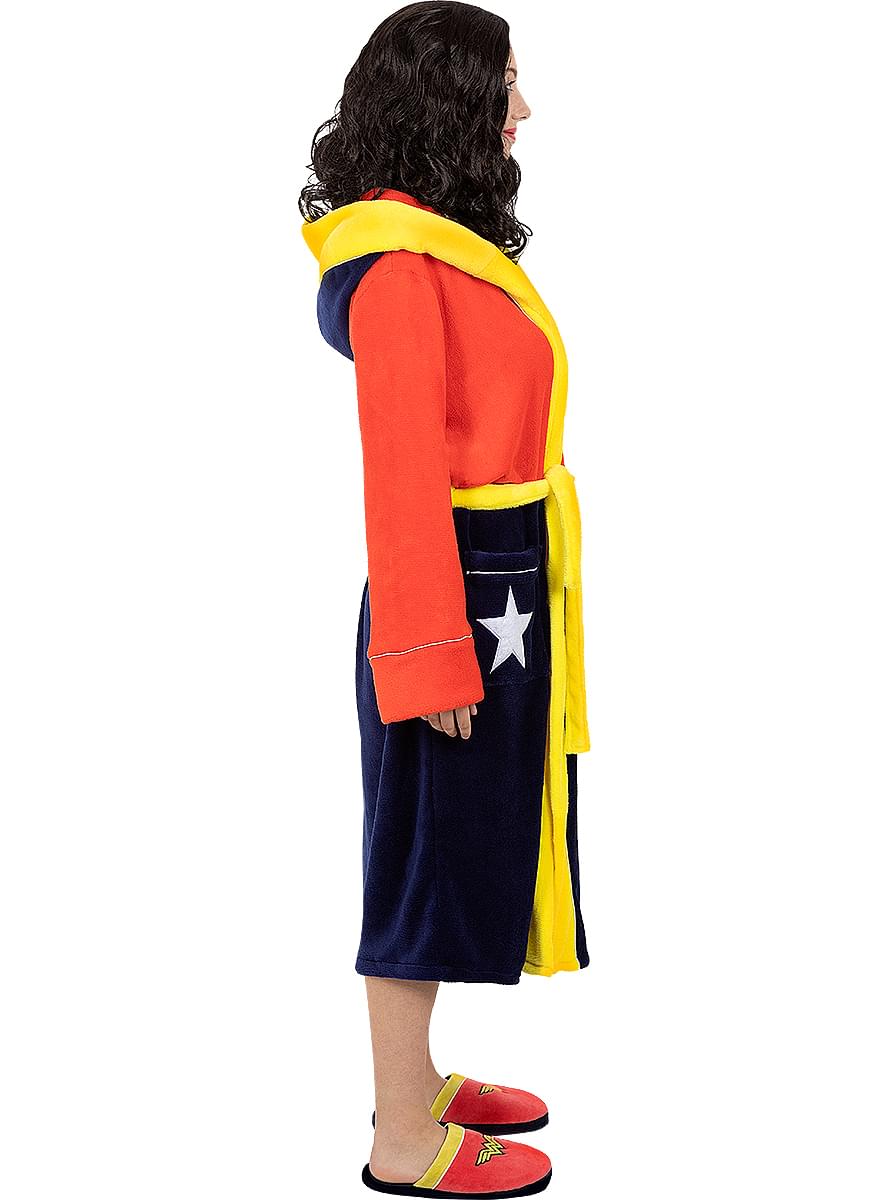 Wonder Woman Bathrobe for Adults – Official Hooded Dressing Gown
