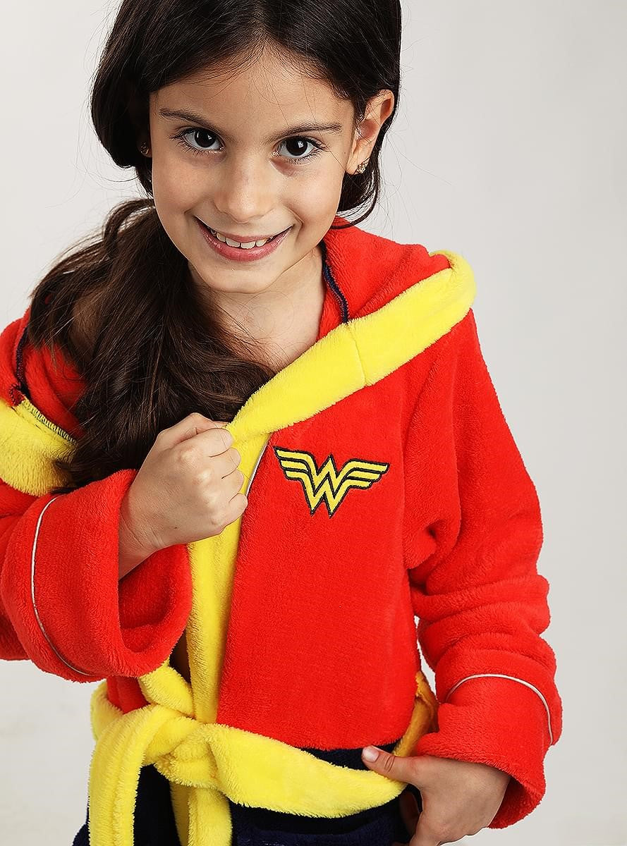 Wonder Woman Bathrobe for Girls – Official Hooded Dressing Gown